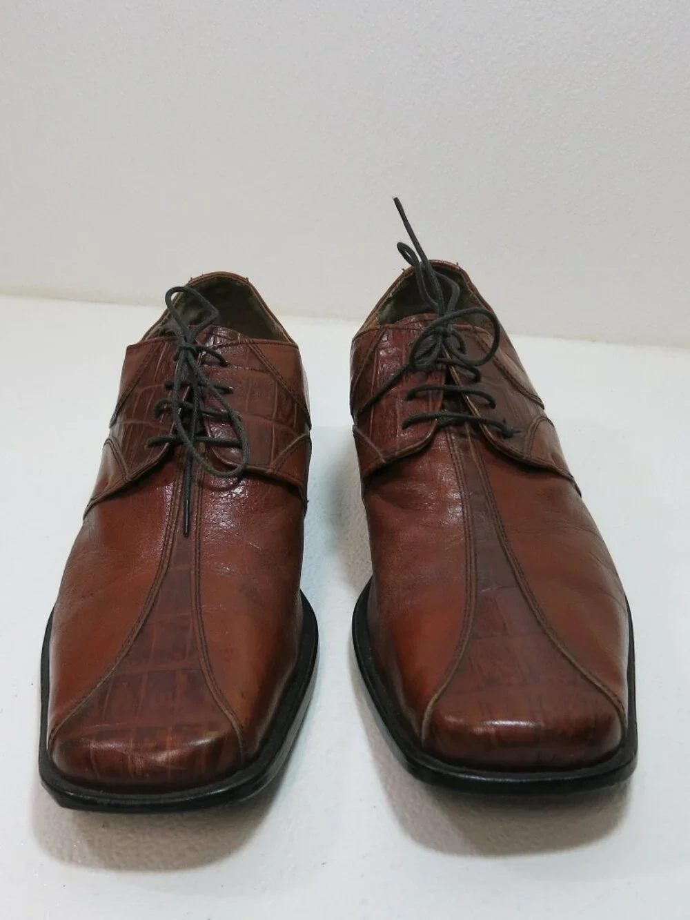 Michele Olivieri Croco Leather Comfort Dress Men's Footwear Oxfords Shoes Sz 10